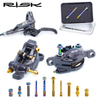 RISK Ultralight Titanium Alloy Screw For Bicycle Oil Disc Brake Clamp MTB Road Bike Caliper Bolt All series Oil Tube