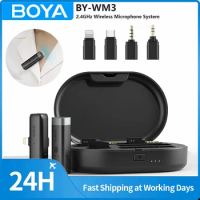 BOYA BY-WM3 Wireless Lavalier Lapel Microphone for iPhone Android DSLR Camera Laptop Computer Gaming Youtube Recording Streaming