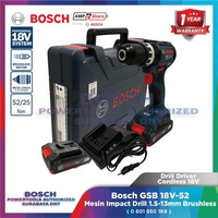 Bosch GSB 18V-52 Impact Drill Driver 1.5-13mm Cordless 18V Mesin Bor Obeng Impact 52/25Nm Brushless