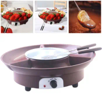 Electric Fondue Pot Set with 3 Section Food Tray and 2 Dipping Forks Chocolate Fountain Machine Chocolate Fondue Kit for Parties