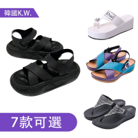 [韓妞推薦鞋款組合]【韓國KW美鞋館】時尚厚底休閒涼拖鞋系列(防水涼鞋/原宿風/復古/涼鞋/沙灘鞋)(時時樂限定)