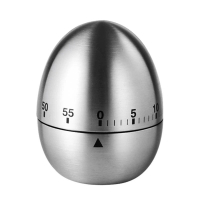 【REQIR立刻】復古不鏽鋼機械計時器蛋型料理計時器(時間管理 定時器 廚房計時器)