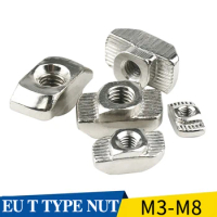 M3 M4 M5 M6 M8 T nut hammer head sliding carbon steel T slot nut fasteners 20 30 40 Series Aluminum Profile Extrusion Fasten