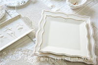 marie claire 陶瓷方形浮雕餐盤西式歐式西點裝飾餐具超大盤