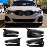 For BMW G20 G28 2020 Car styling Carbon fiber rearview mirror Shell frame door Horn decoration Covers Stickers Auto accessories