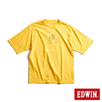 EDWIN 橘標 啤酒E君短袖T恤-男款 黃色