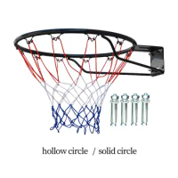Basketball Rim 17.7Inches Hanging Basketball Hoop with Net for Indoor Outdoor Sports Game Home Backyard Community Playing Court