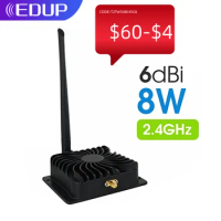EDUP 8W 2.4Ghz WiFi Power Amplifier Extender 5.8Ghz 5W Signal Booster Wireless Range Repeater for Wi-Fi Router SMA Port Antenna