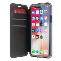 Griffin Survivor Clear Wallet 黑色側翻透黑背蓋防摔皮套,適用iPhone Xs / X