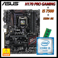ASUS H170 PRO GAMING+i5 7500+DDR4 Motherboard Kit DDR4 Intel H170 Support Core i7/i5/i3 CPU USB3.0 DVI SATA3 PCI-E X16 1×M.2 ATX