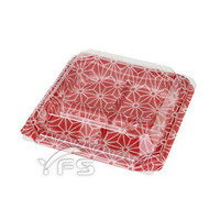 APW-4-2對折盒(紅色幾何紋) (和菓子/甜點/蛋糕/麵包/麻糬/壽司/生鮮蔬果/生魚片)【裕發興包裝】CP000564