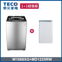 TECO 東元 1+1超值組 10kg DD直驅變頻洗衣機+6L除濕機 (W1068XS+MD1225RW)