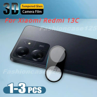 ฟิล์มกล้อง 3 ชิ้น สำหรับ Xiaomi Redmi 13C Redmi13C 4G 2023 3D Curverd สีดำ ฝาครอบเต็ม ป้องกัน เลนส์