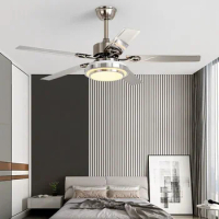 Modern LED Stainless Steel Ceiling Fans Living Dining Room Fan Chandeliers Integrated Home Decor Household Fan Pendant Lamp