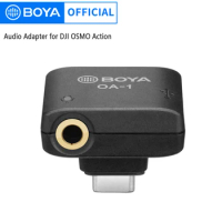 BOYA OA-1 Mini Microfon Audio Adapterwith 3.5mm TRS Microphone Port Type-CCharging Port Replacement for DjlOSMO Action Camera