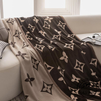LV DIOR同款雙面印花法蘭絨毯子單雙人蓋毯珊瑚絨毛毯加厚冬季午睡毯現代簡約【木屋雜貨】