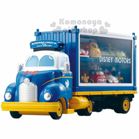 小禮堂 迪士尼 唐老鴨 TOMICA小汽車收納車展示櫃《藍白.貨櫃車》公仔.玩具.模型