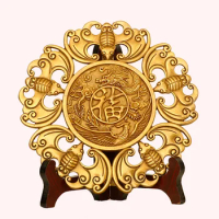 Copper Wufu Linmen pendant dragon and phoenix money bat Spring Festival blessing pendant home beam decoration porch ornament
