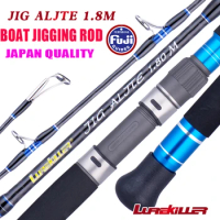 Lurekiller Power Jigging Rod Jig Alite Fuji Parts 1.80M PE 4-8 Jig Weight 150-350g Ocean Boat Jigging Rod 20kgs Drag Power