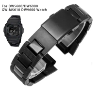 For Casio G-Shock DW5600 DW6900 GW-M5610 DW9600 Series Plastic Steel watchband 16mm lug Bracelet with tools straps free shipping