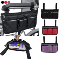 Wheelchair Armrest Side Storage Bag Hanging Storage Bag Seat Armrest Storage Bag Portable Pocket Waterproof Large Space