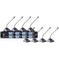 Bolymic Cordless Microphone 8 Channel Professional uhf Wireless microphone System