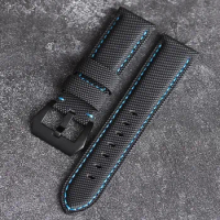 Nylon+Genuine Leather Watch Strap 22 24 26mm Men Wrist Band Bracelet for PANERAI Omega Tissot IWC HUAWEI GT2/GT3 Watchband