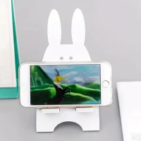 Home minimalist cartoon cute desktop storage stand lazy person stand solid color creative stand flat support 1pc