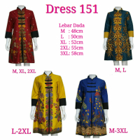 Dress Batik - Putri Jelita -  Dress Tunik Batik Leher Shanghai Lengan 7/8 151