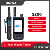 UNIWA Inrico S200 Zello Phone 4G LTE Android 7.0 Walkie Talkie 1GB+8GB Cell Phones 3.1 Inch Smartphone with Real-PTT 4000mAh NFC