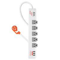 【PowerSync 群加】1開5插3埠USB旋轉延長線(TR539018)