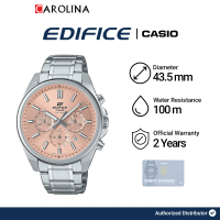 Jam Tangan Pria Casio Edifice Chronograph EFV-650D-4A Rose Gold Dial Silver Stainless Steel Strap Wa