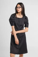 MINIMAL - Daisy - Dress With Puffy Sleeve - Black S Black
