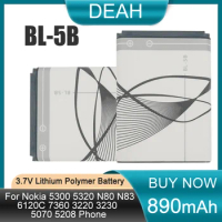 2-50pcs BL-5B BL5B BL 5B 3.7V 890mAh Rechargeable Lithium Battery For Nokia 5300 5320 N80 N83 6120C 7360 3220 3230 507 Replacem