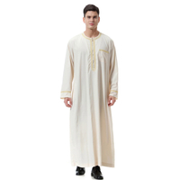XIGLong pakaian Muslim untuk lelaki, arab, islam, islam, Jubba, thobe abaya, caftan, Eid Dubai, arab, timur tengah R2023