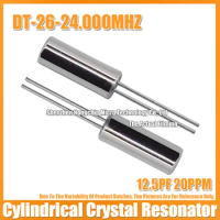 (10PCS) DT-26 24M 24MHZ 24.000MHZ 12.5PF 20PPM Cylindrical Crystal Oscillator 206 2X6MM Quartz Crystal Resonator DIP-2