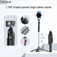 Tech Tripod Tongsis 170cm Selfie Stick HP Holder HP Kamera DSLR Tongsis Dengan 1/4 Adaptor Dan Remot