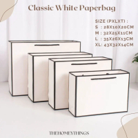 PAPERBAG PUTIH LIST HITAM ELEGAN PAPER BAG GOODIE BAG CLASSIC WHITE PAPERBAG TAS BELANJA ALL SIZE PA