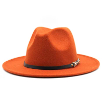 Fedora hats men's hats ladies felt jazz top belt accessories Panama shallow fedora hats шляпаженская