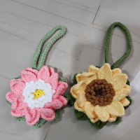 airpod pouch crochet sunflower souvenir  bagcharm handmade