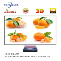 110 Inch ALR High Gain:0.9 PET Crystal projector screen Fixed Frame Projection Screens For 4K Ultra Short Throw Laser Projector