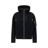 Sacai Sponge x Nylon Twill Hoodie Black 1 Black