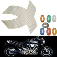16Pcs Motorcycle Car Wheel Tire Stickers Reflective Rim Tape Moto Auto Decals For BMW f 800 gs Adventure F800R F800S