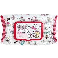 小禮堂 Hello Kitty 抑菌濕紙巾包 70抽 (插畫款) 4715664-503700