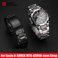 For Casio G-SHOCK Men's Folding Buckle Men Watch Chain MTG-B3000 Watchband Quick Release Raised 316L Soild Stainless Steel Strap