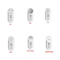 Eu Us Au Uk Socket Smart Socket Wifi Smart Plug Smart Wifi Power Plug For Alexa Google Home Remote Control Usb Outlet