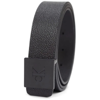 【Calvin Klein 凱文克萊】2023男時尚LOGO標誌扁牌黑色皮帶-網(預購)