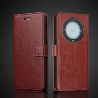 Card Holder Cover Case for Huawei Honor X9a Pu Leather Flip Cover Retro Wallet Phone Case Honor X9a Business Fundas Coque