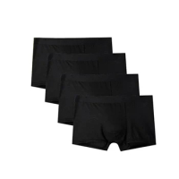 4Pcs Men Boxer Black Mens Panties Underwears Breathable Sexy Male Boxer Solid Underpants Comfortable Underwear Men's Boxers