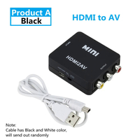 DjahHD 1080P รองรับ HDMI เป็น RCA AV Composite Adapter Converter AV2HDMI Audio Video Cable CVBS AV Adapter พร้อม USB Cablegikh